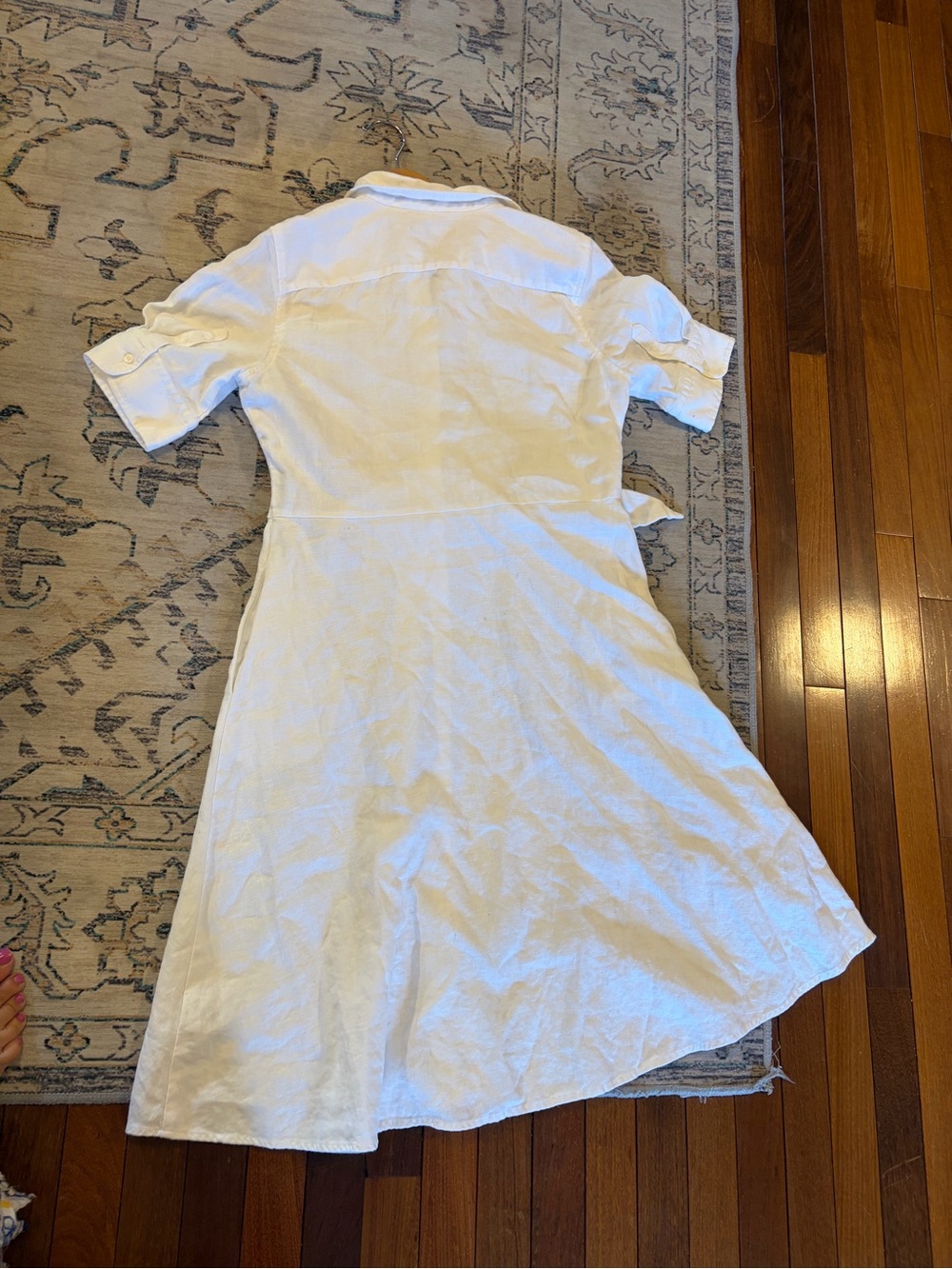 Ralph Lauren 100% Linen White Tie-Front Dress - Picture 8 of 14